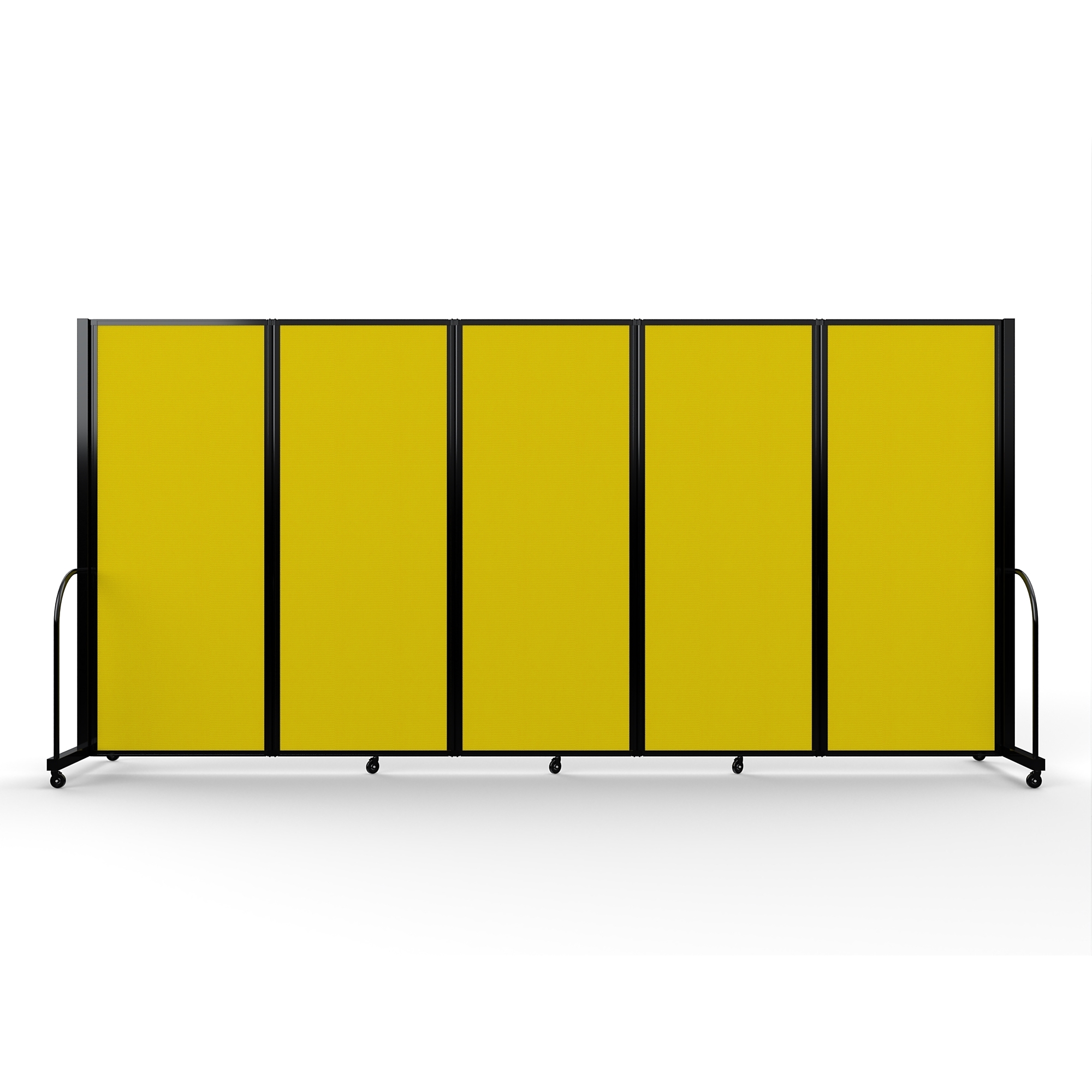 Screenflex Full Motion Divider — 6'10" x 14'1", Black Frame, Primary Yellow, Model# FSH-6105-B-DY